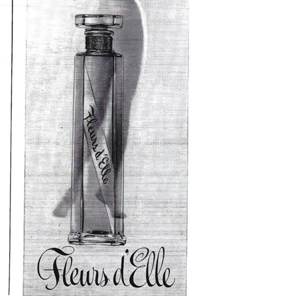 Fleur d elle Perfume from France 1960s Vintage Print Ad 9 x 3 inch Tall - Picture 3 of 4
